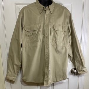 5.11 Taclite Pro LS Men's Tan Button-Up Shirt Large Regular Like New